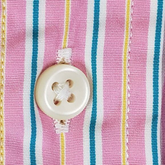 Polo Ralph Lauren Shirt Mens Size Large Pink Stripe Button Down Oxford LS - Picture 8 of 9